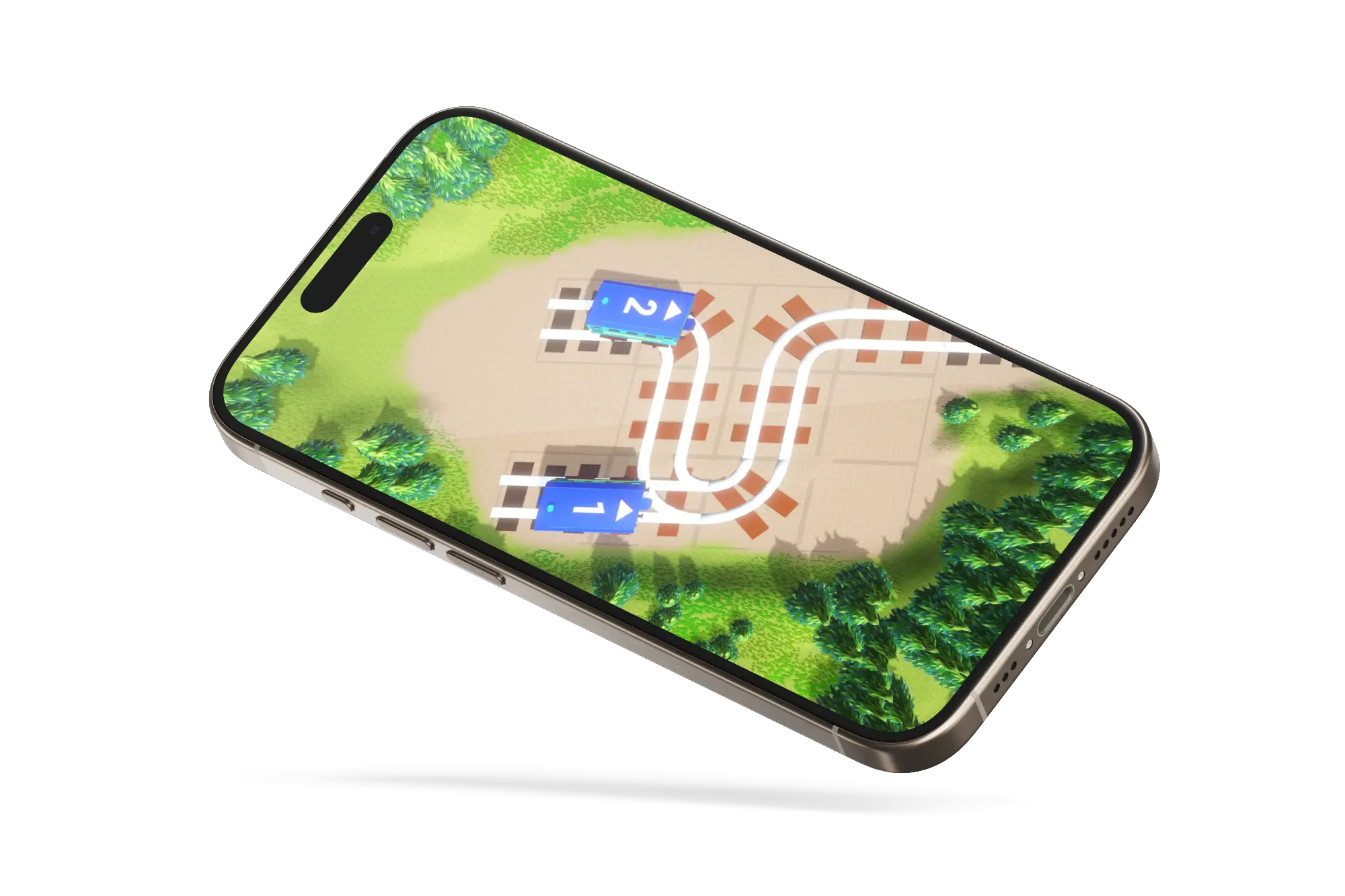 Horizontal iPhone 15 Pro with game